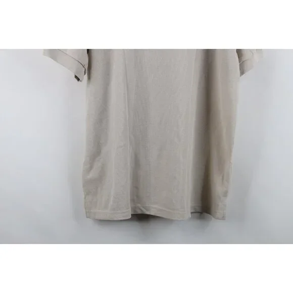 Deadstock Vintage 90s Streetwear Womens Size Large Blank Golf Polo Shirt Beige - Picture 11 of 11